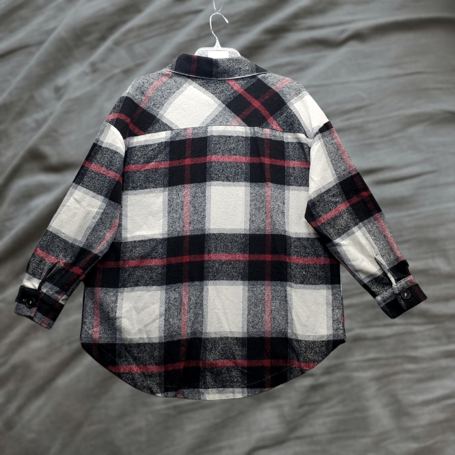 Vintage ZENANA Flannel Shacket Womens Large Multi Plaid Long Sleeve Collared Button Front Size L / US 10 / IT 46 - 1 Thumbnail