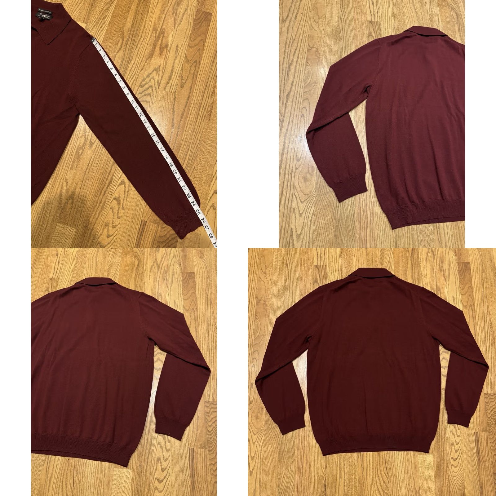 Pronto Uomo Pronto Uomo Merino Wool Knit Polo Sweater Men’s XXL Pullover Maroon Red Size US XXL / EU 58 / 5 - 8 Thumbnail