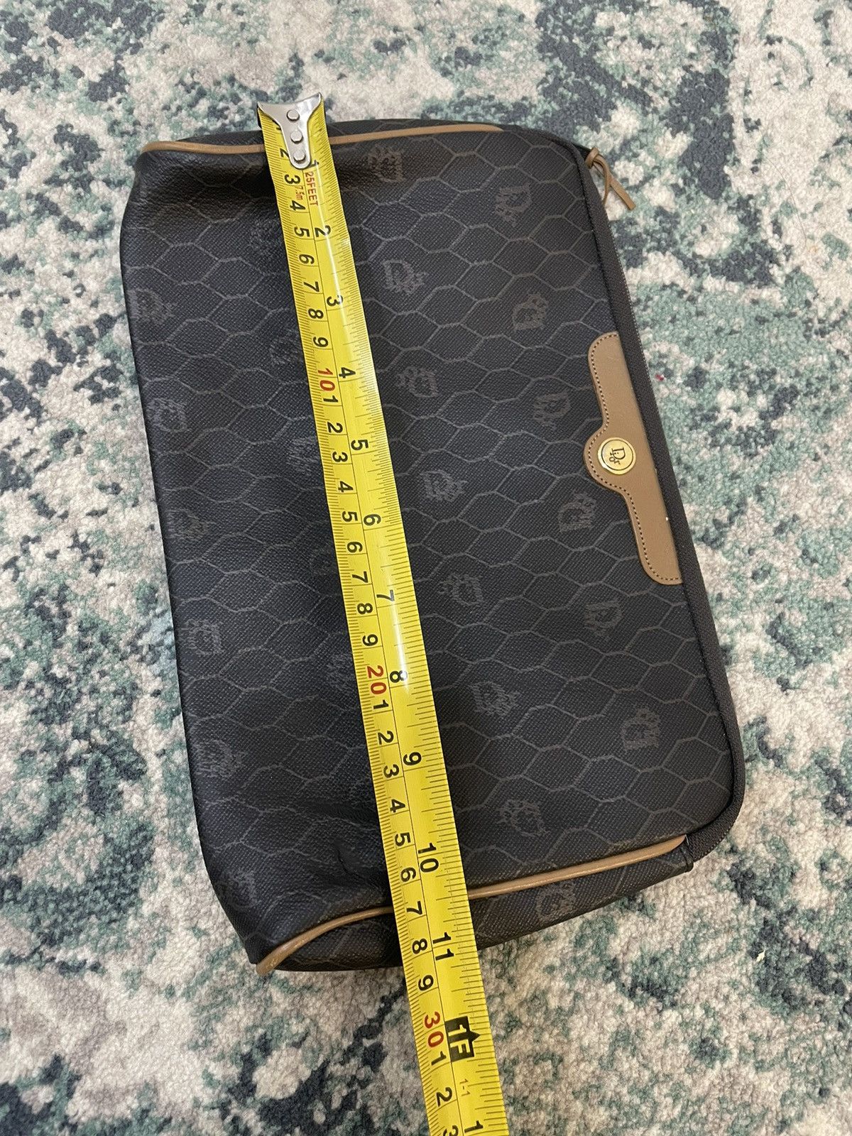 Dior 1990 - Dior Honey Comb Monogram Leather Clutch Bag Size ONE SIZE - 18 Thumbnail
