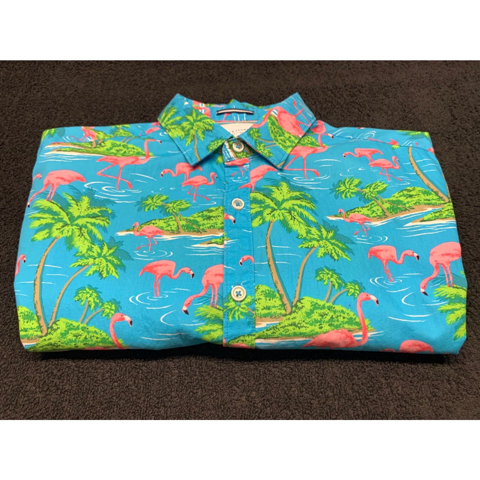Vintage Flamingo Pink Mens Large Slim Fit Button Down Shirt Extra Large XL Size US L / EU 52-54 / 3 - 1 Thumbnail