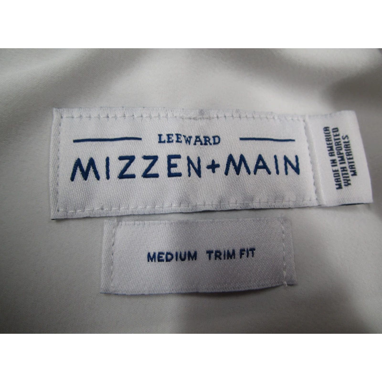 Mizzen+Main Mizzen+Main Leeward Shirt Mens M White Stripe Short Sleeve Stretch Trim Fit Shirt Size US M / EU 48-50 / 2 - 3 Thumbnail