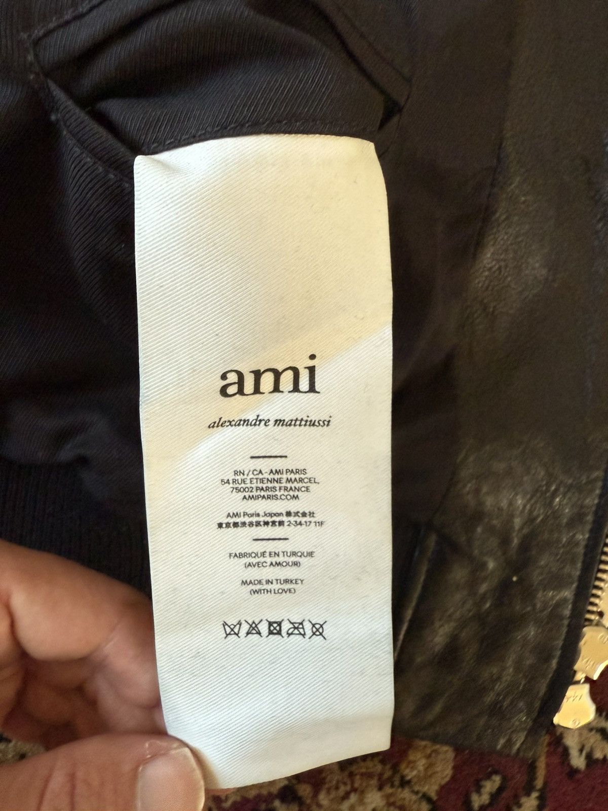 AMI Ami Paris Black Leather Jacket Size US L / EU 52-54 / 3 - 6 Thumbnail