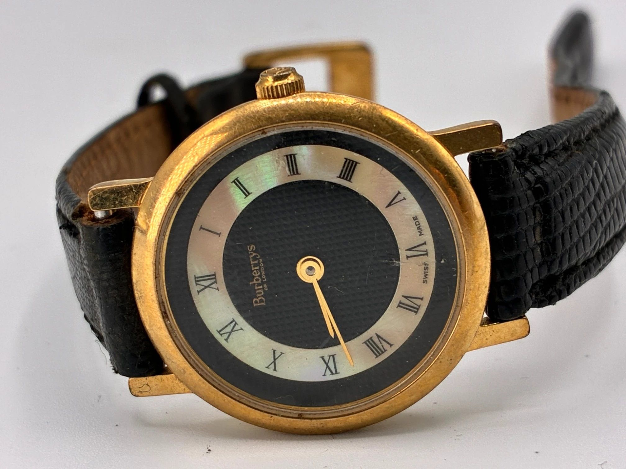 Burberry Burberrys of London Vintage Pearl Dial Gold Tone Watch Size ONE SIZE - 1 Thumbnail