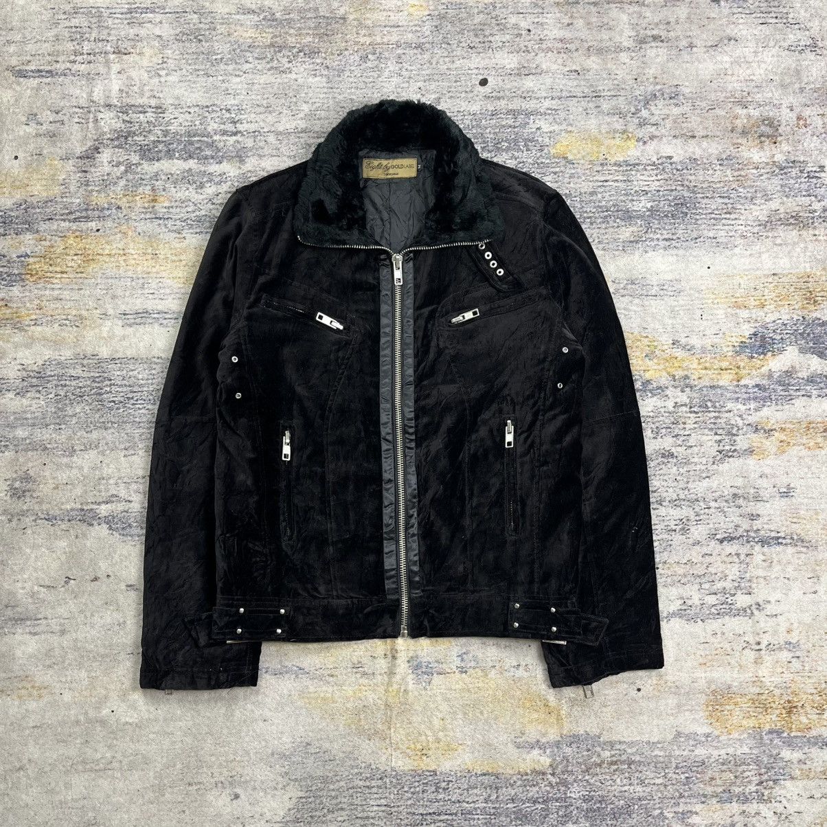 Le Grande Bleu (L.G.B.) Eight by gold label trim fur collar riders velour jacket Size US M / EU 48-50 / 2 - 1 Thumbnail