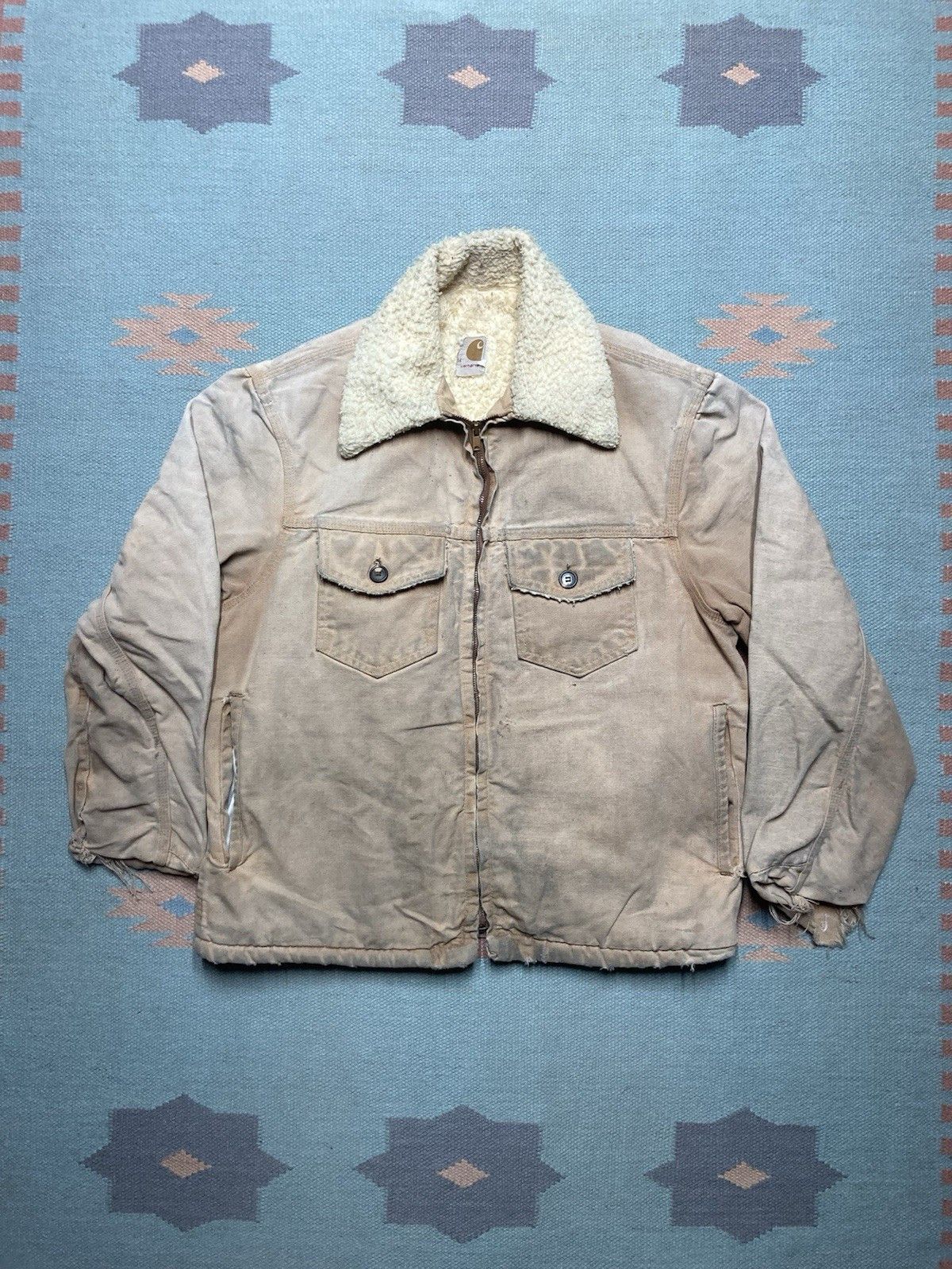 Carhartt × Vintage 70s carhartt jacket sherpa western ranch barn coat canvas L Size US L / EU 52-54 / 3 - 1 Thumbnail