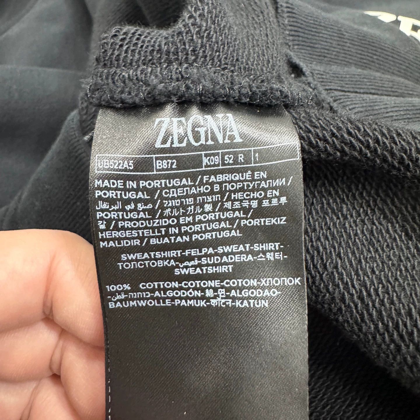Ermenegildo Zegna Zegna 1101 Logo Print Hoodie 52 Size US L / EU 52-54 / 3 - 3 Thumbnail