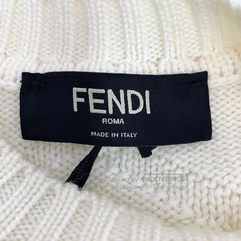 Fendi Fendi Beige Logo Letter Relief Full-Print Merino Wool Roun Size M / US 6-8 / IT 42-44 - 5 Thumbnail