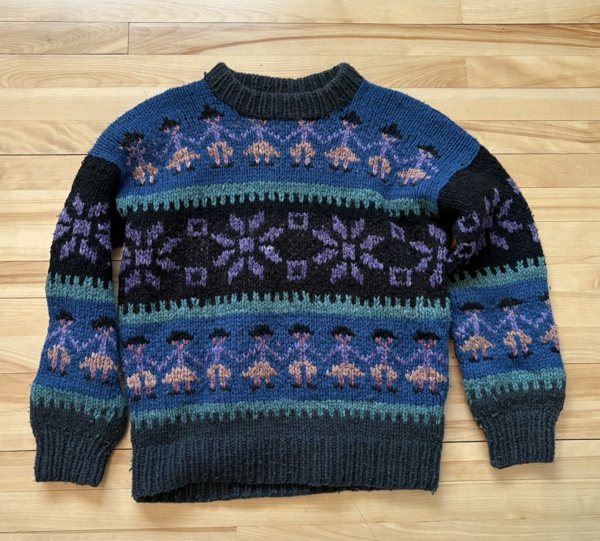 Vintage Vintage Fair Isle Hand-Knit Sweater Size US M / EU 48-50 / 2 - 2 Thumbnail