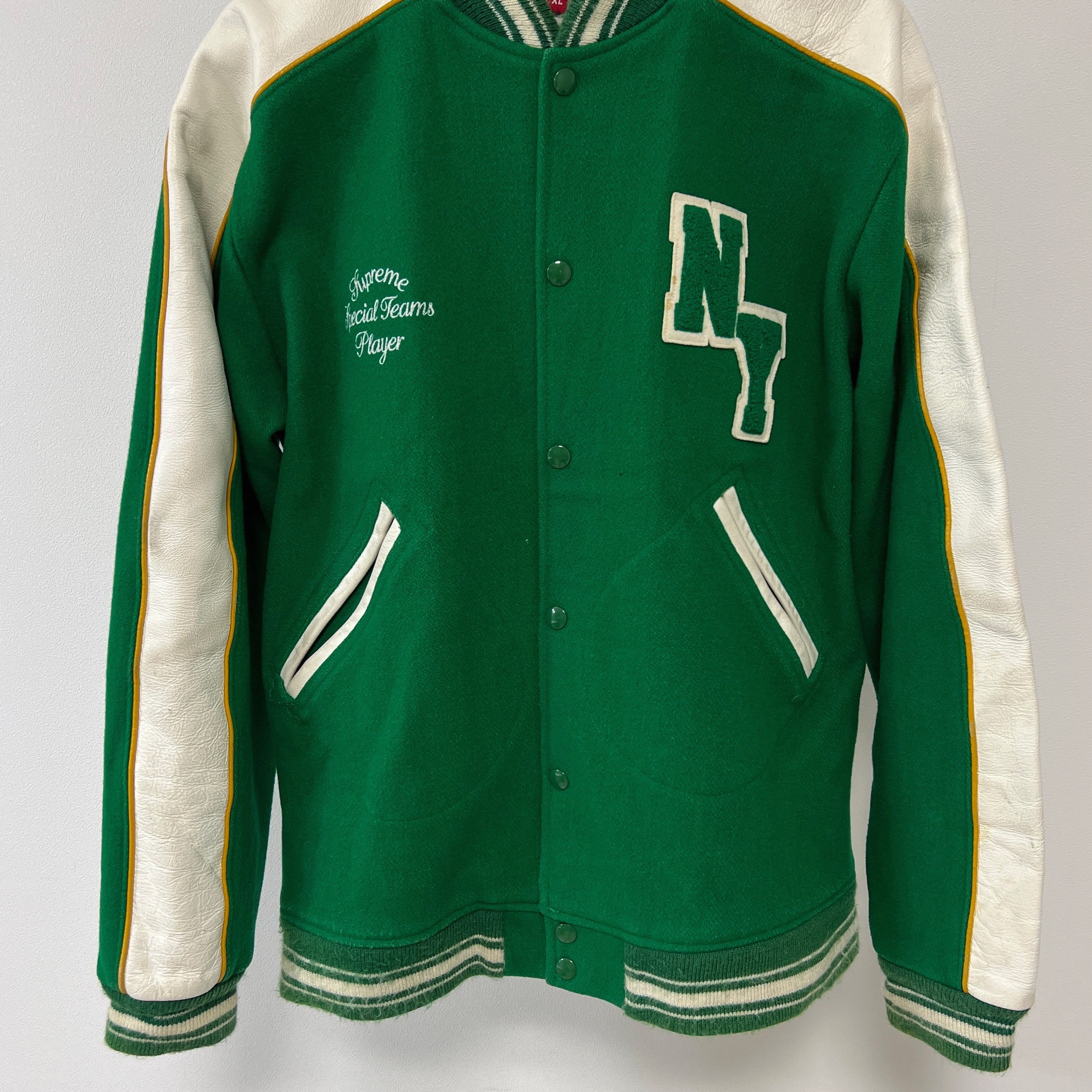 Supreme Supreme FW03 Special Teams Player Varsity Jacket Green Size US XL / EU 56 / 4 - 4 Thumbnail