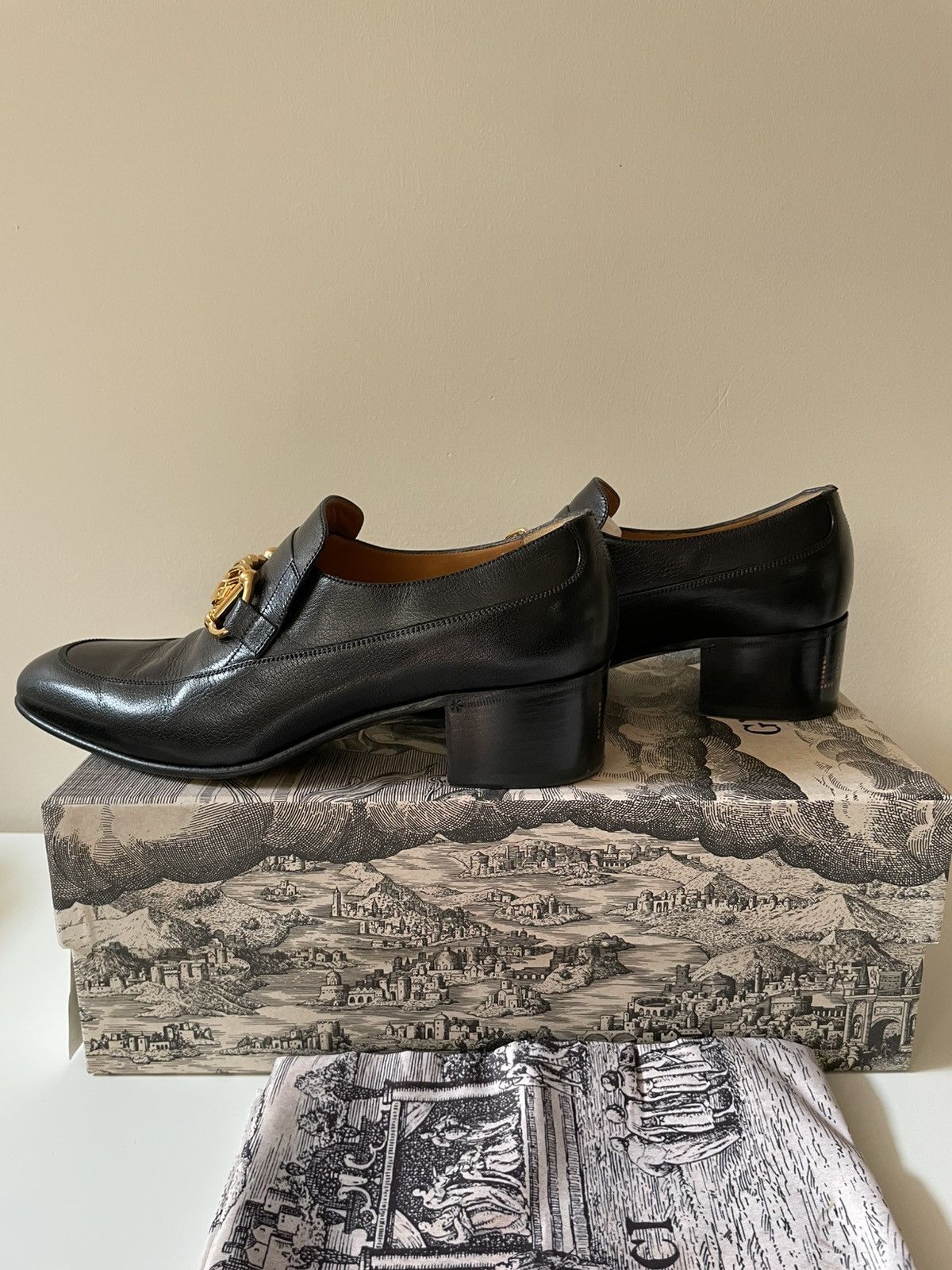 Gucci Gucci Moccasin Quentin Blk heels Size US 7 / EU 40 - 6 Thumbnail