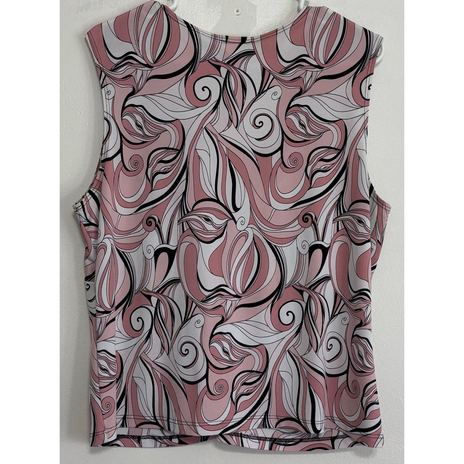 Other CDW Women's Sleeveless V-Neck Blouse XL Pink Black White Size XL / US 12-14 / IT 48-50 - 2 Thumbnail