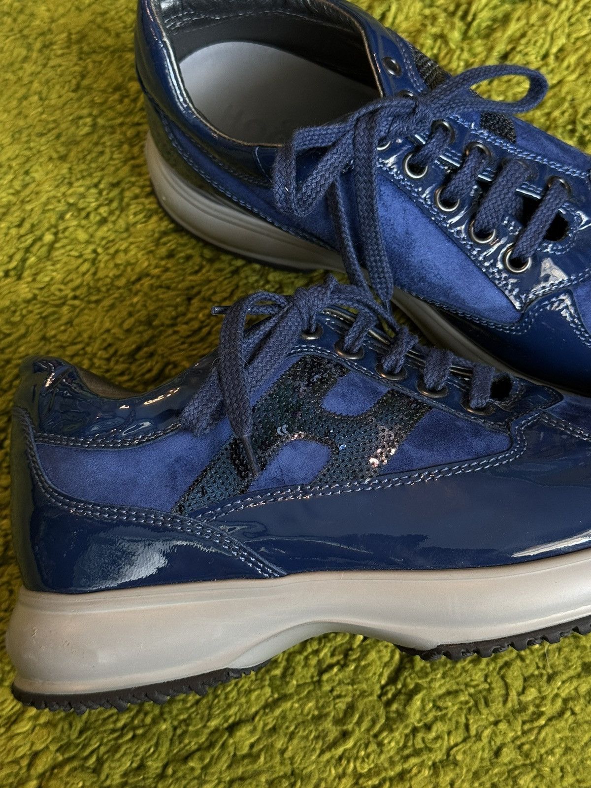 Hogan Hogan Interactive patent leather + suede sneakers Size US 7 / IT 37 - 6 Thumbnail