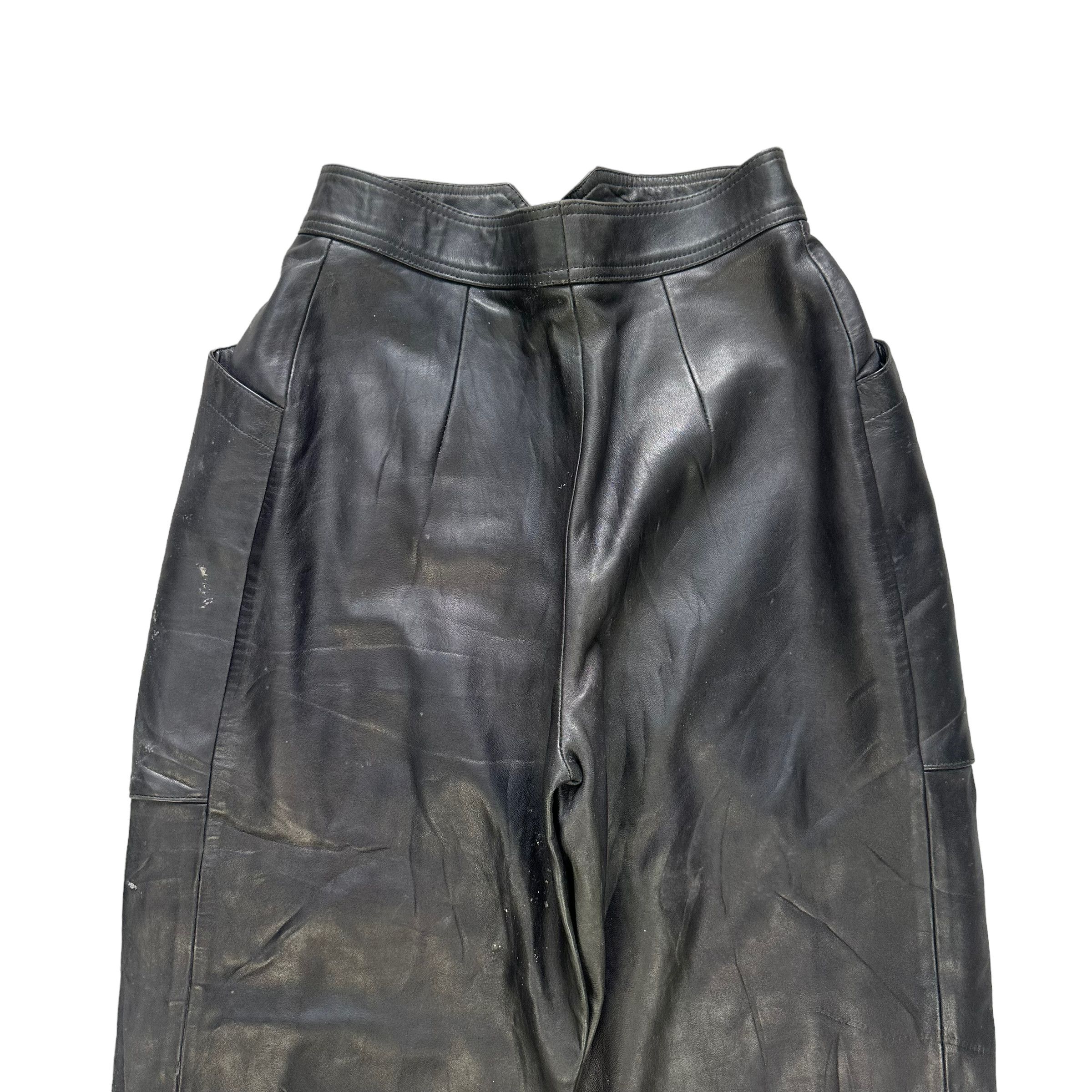 Japanese Brand SERGIO DONATI SNAP BUTTON RIRI ZIP LEATHER PANT #8501-012 Size 27" / US 4 / IT 40 - 10 Thumbnail