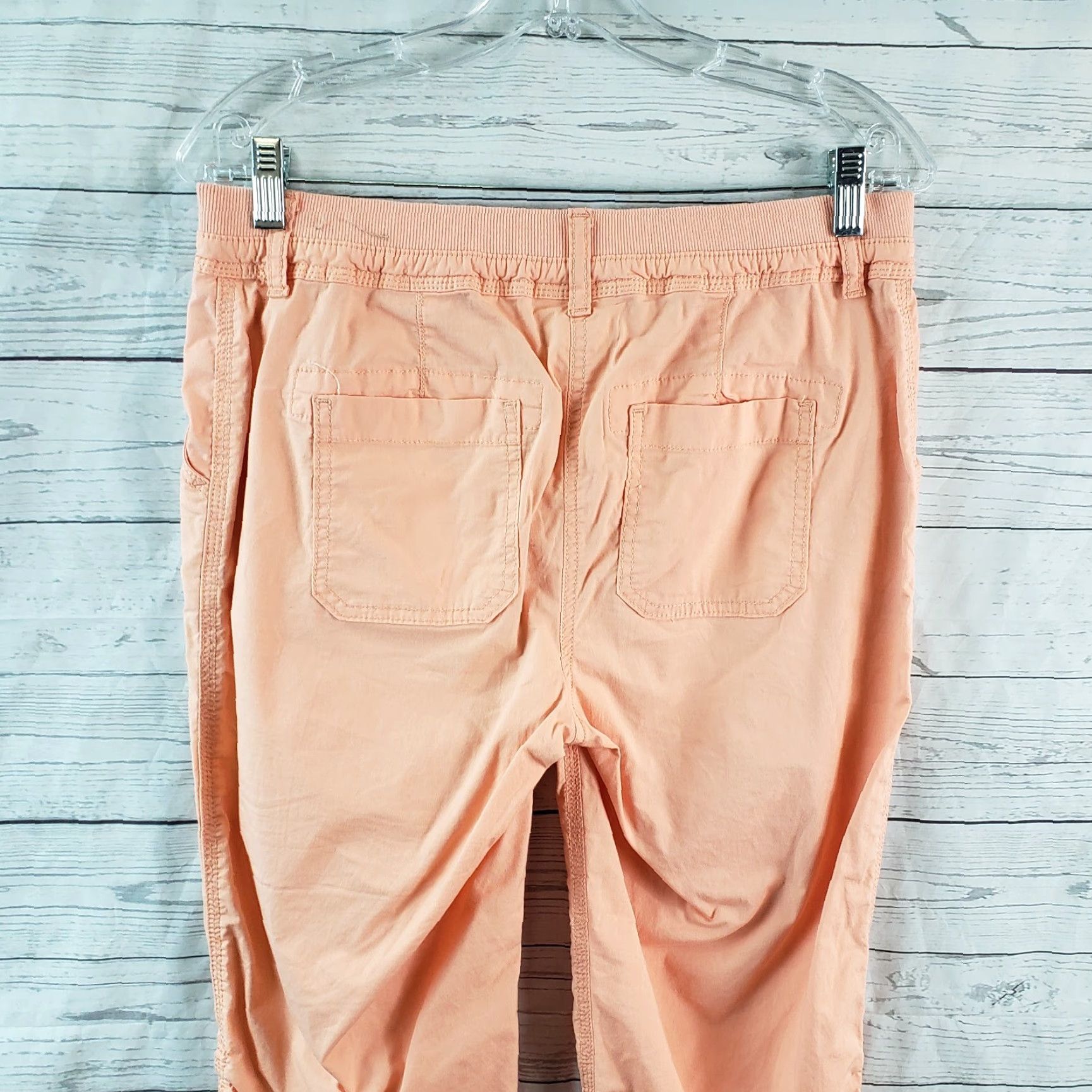 Vintage Chicos Womens Cropped Pants Zip Cotton Blend Mid Rise Orange 4 Inseam 20 Womens Size 27" / US 4 / IT 40 - 4 Thumbnail