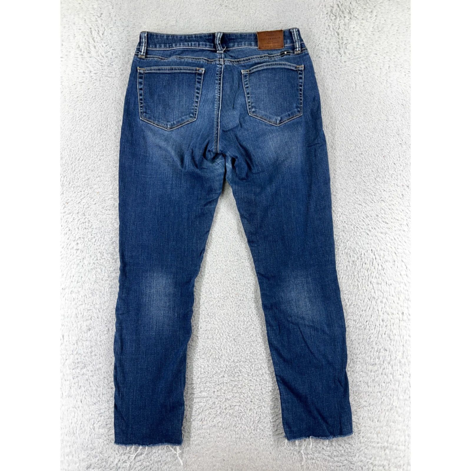 Lucky Brand Lucky Jeans Womens 6 Blue Denim Skinny Cotton Blend Raw Hem Lolita 90s American Designer Size 28" / US 6 / IT 42 - 2 Thumbnail