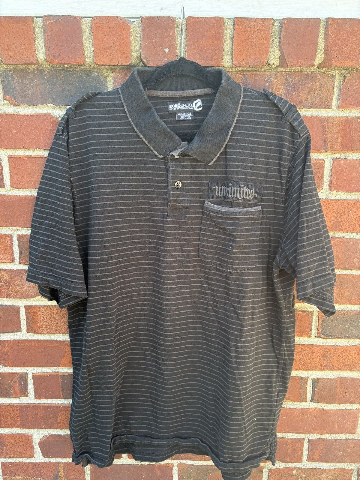 Ecko Unltd. Ecko Untld. Polo T-shirt Y2K Vintage Streetwear XL Black Size US XL / EU 56 / 4 - 1 Thumbnail