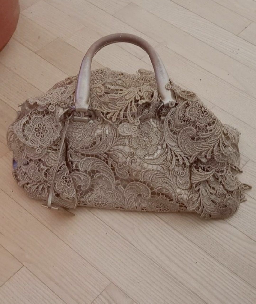 Prada Prada Lace Pizzo S Gold Leather Bag Size ONE SIZE - 2 Thumbnail