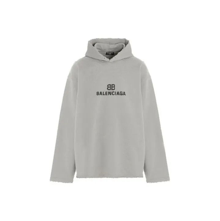 Balenciaga Balenciaga Logo Hooded Sweatshirt in Gray Size US XS / EU 42 / 0 - 1 Thumbnail