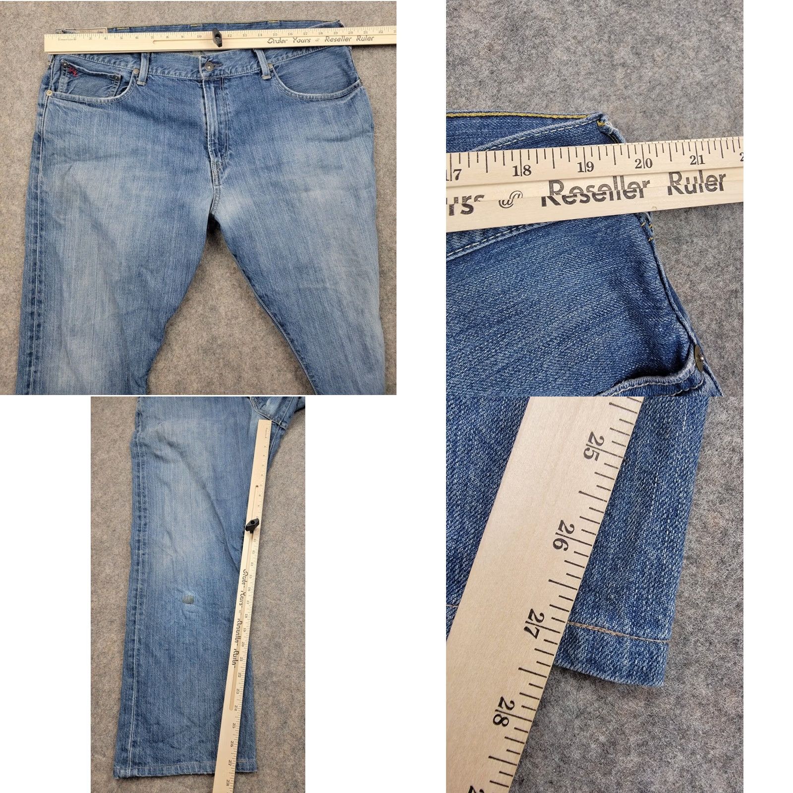 Polo Ralph Lauren Polo Ralph Lauren Jeans Mens 38x30 Hampton Straight Blue Denim, 5-Pocket, Logo Embroidered, Regular Fit, Solid Pattern, Zip Fly, Cotton - Mens Jeans Size US M / EU 48-50 / 2 - 10 Thumbnail