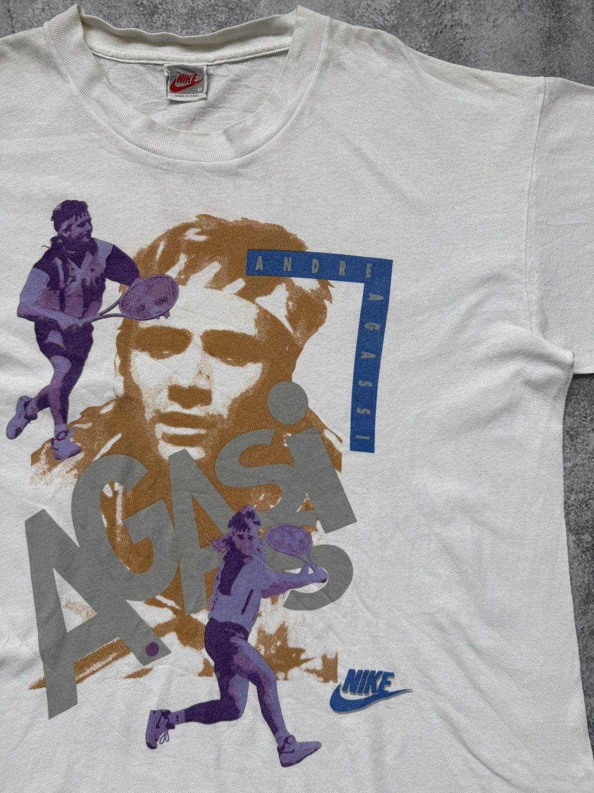 Nike × Vintage Nike Andre Agassi T-shirt vintage made in USA Size US M / EU 48-50 / 2 - 3 Thumbnail