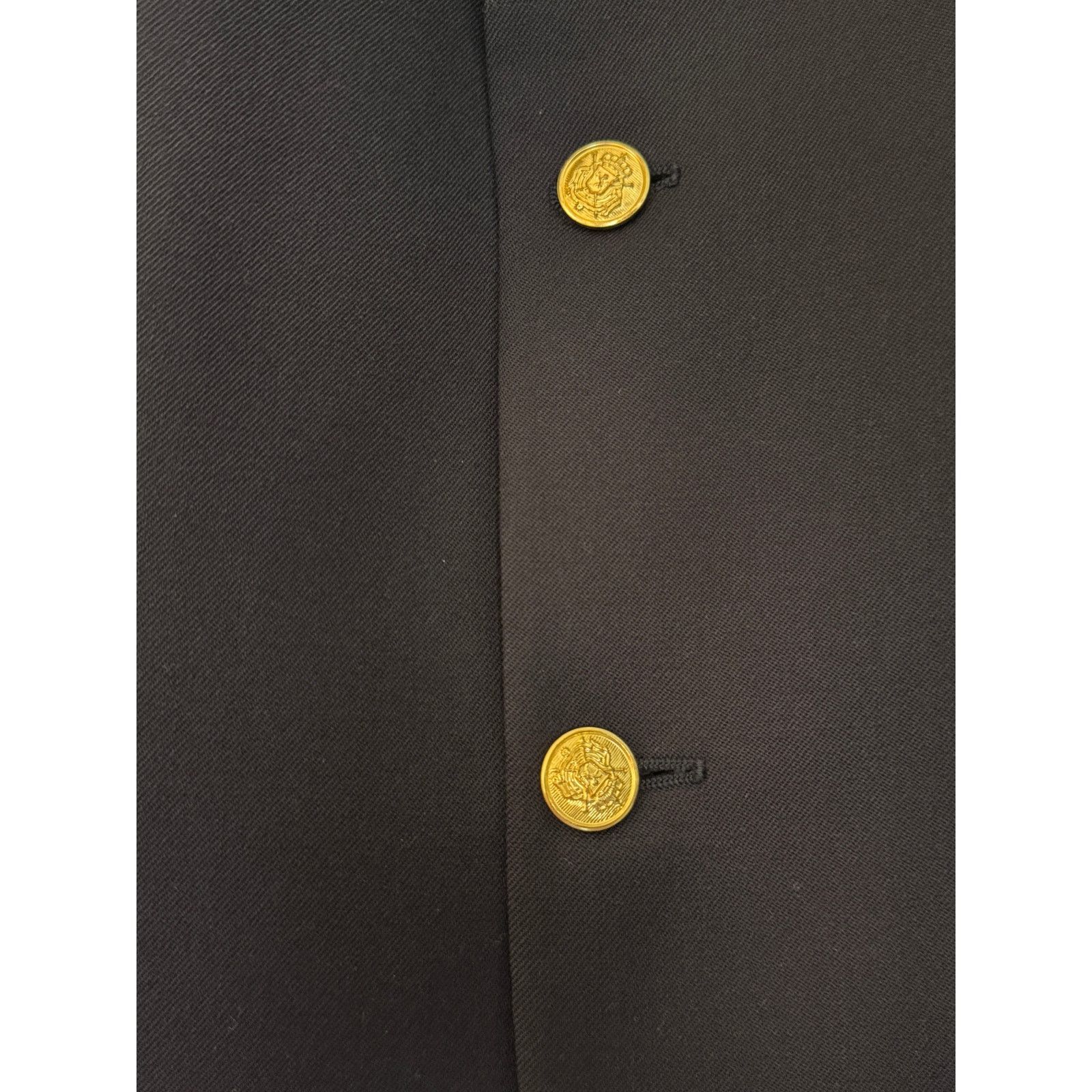 Yves Saint Laurent Vintage YSL Men's Navy Wool Gold-Button Blazer Size US S / EU 44-46 / 1 - 5 Thumbnail