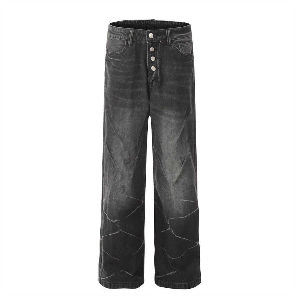 Japanese Brand Punk distressed washed distressed loose straight jeans y2k Size US 32 / EU 48 - 1 Thumbnail