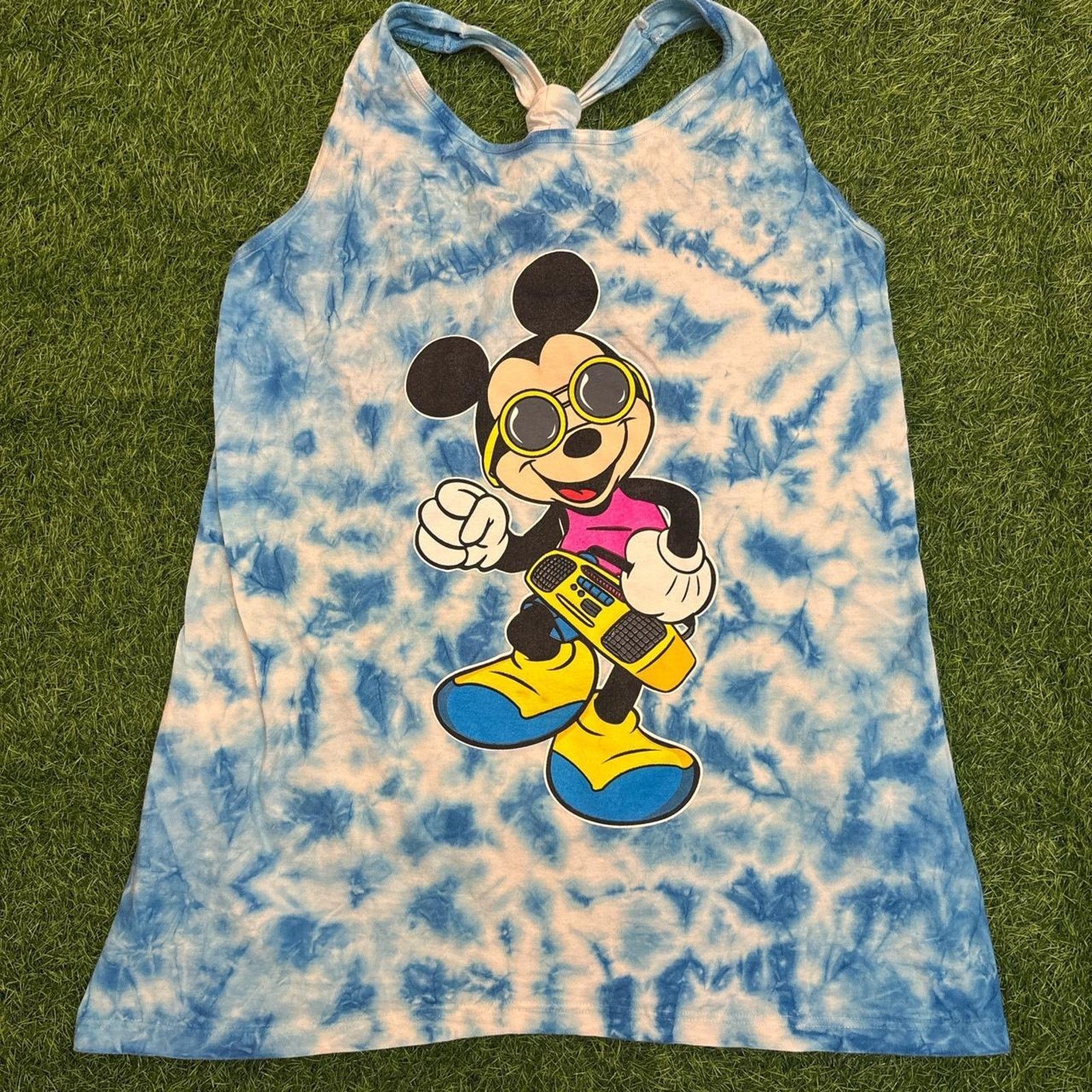 Mickey Unlimited Vintage Blue Tie-Dye Disney Mickey Mouse Retro Tank Top Size ONE SIZE - 1 Thumbnail