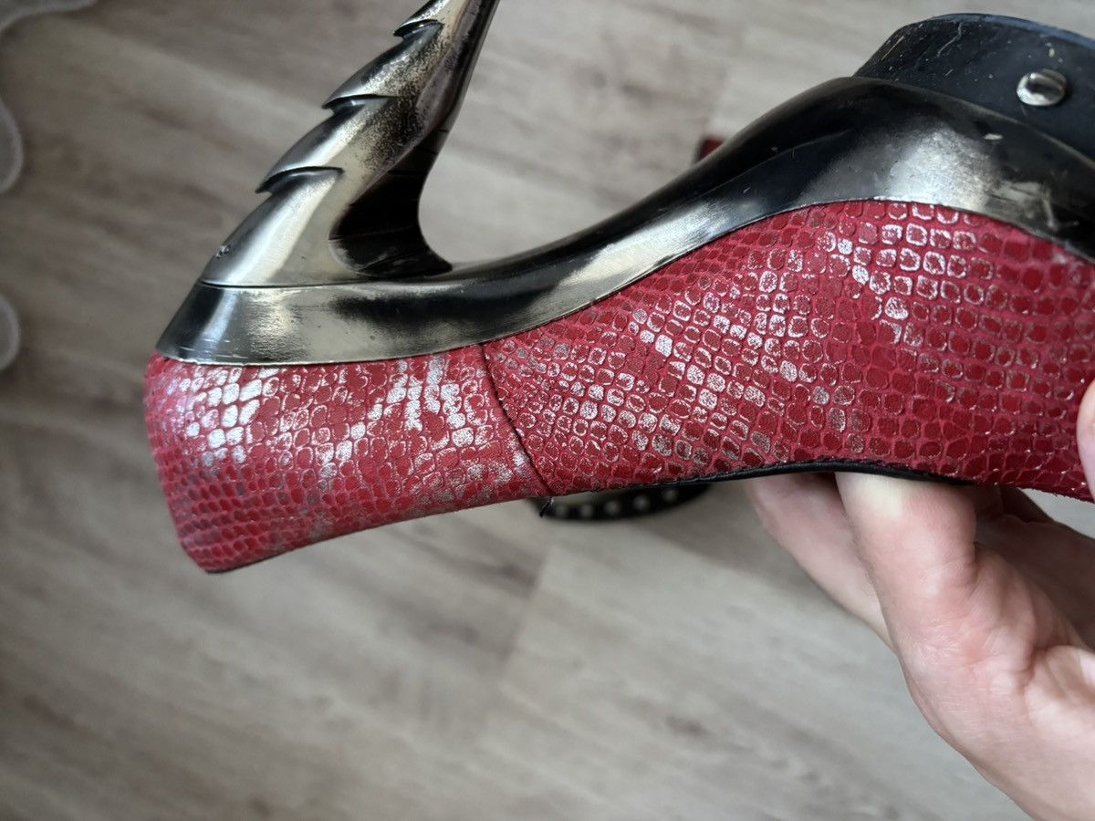 New Rock Red Snake Effect New Rock Heels with Studded Platform EU 40 Size US 9 / IT 39 - 22 Thumbnail