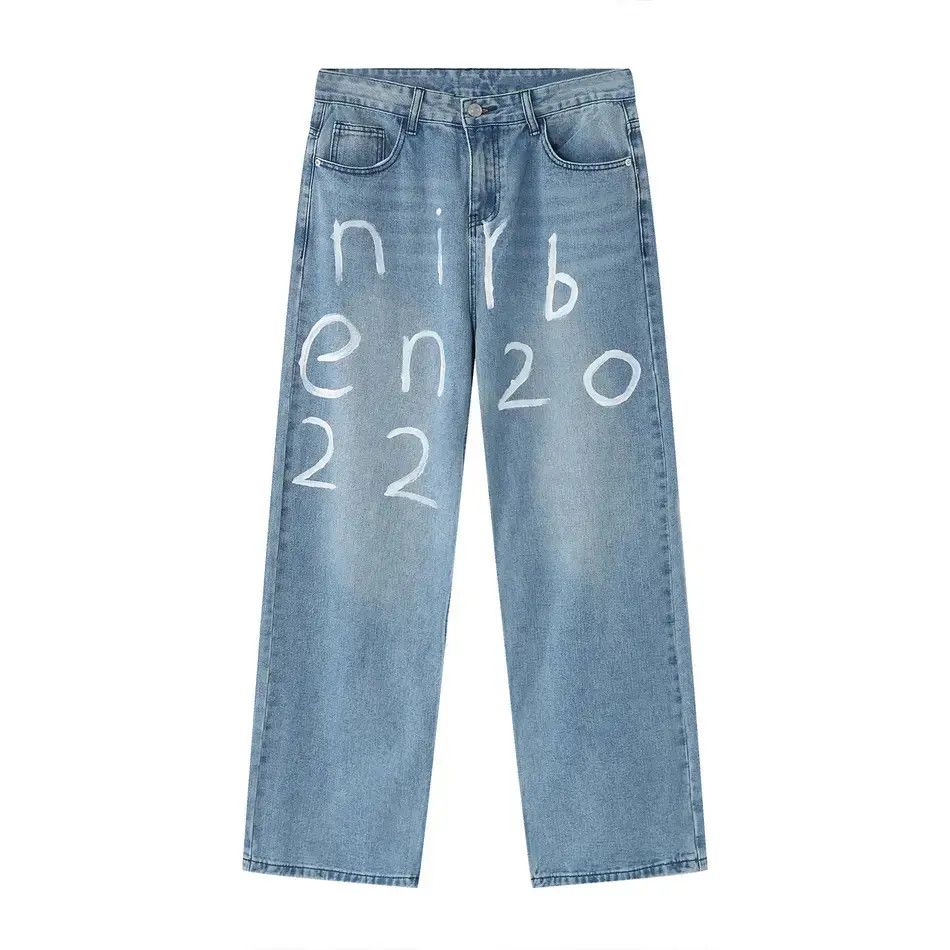 Japanese Brand Retro loose wide leg printed jeans Size US 32 / EU 48 - 5 Thumbnail
