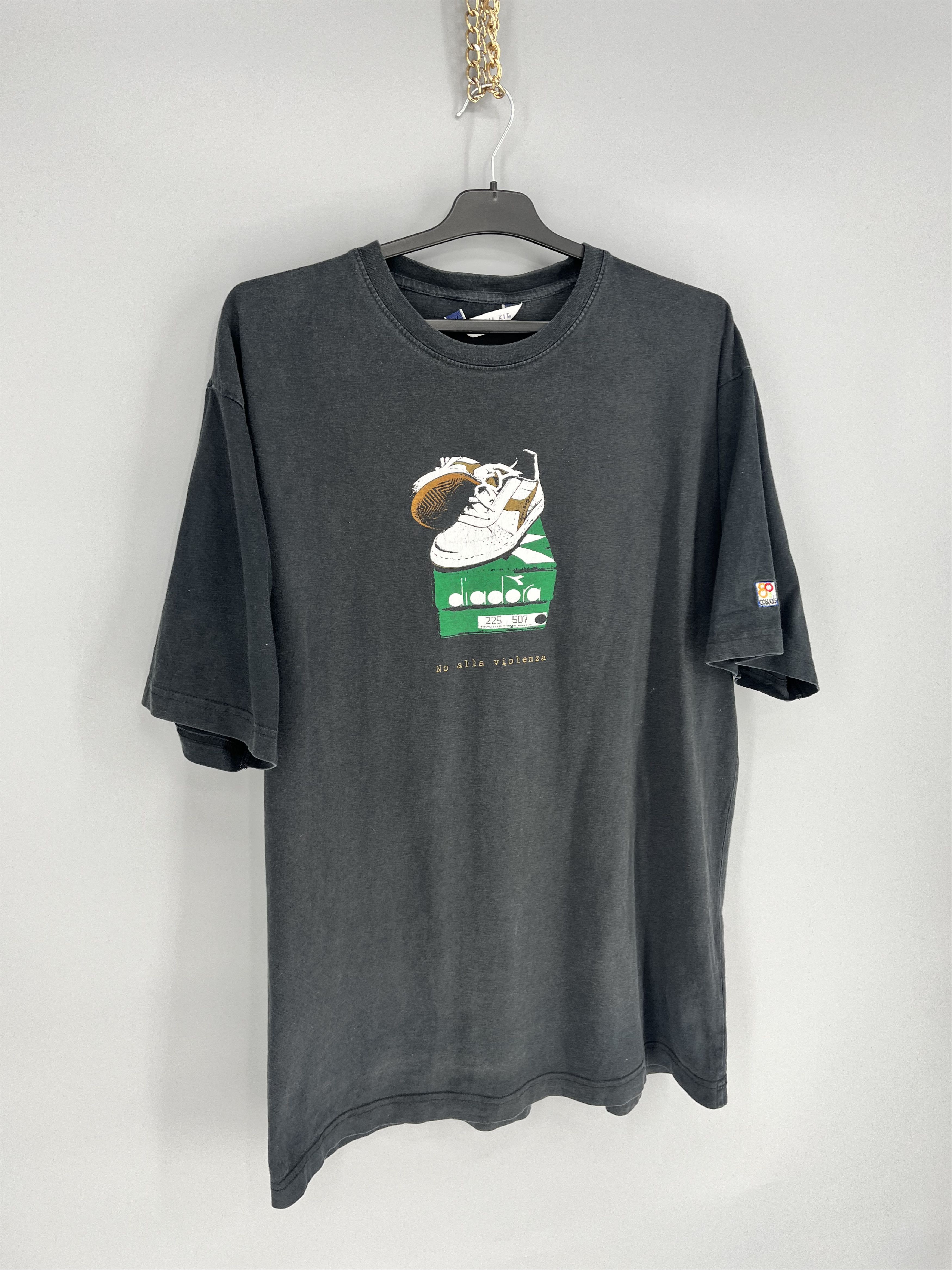 Vintage Vintage 80s Casuals Diadora"No alla violenza" No to violence Size US XL / EU 56 / 4 - 2 Thumbnail