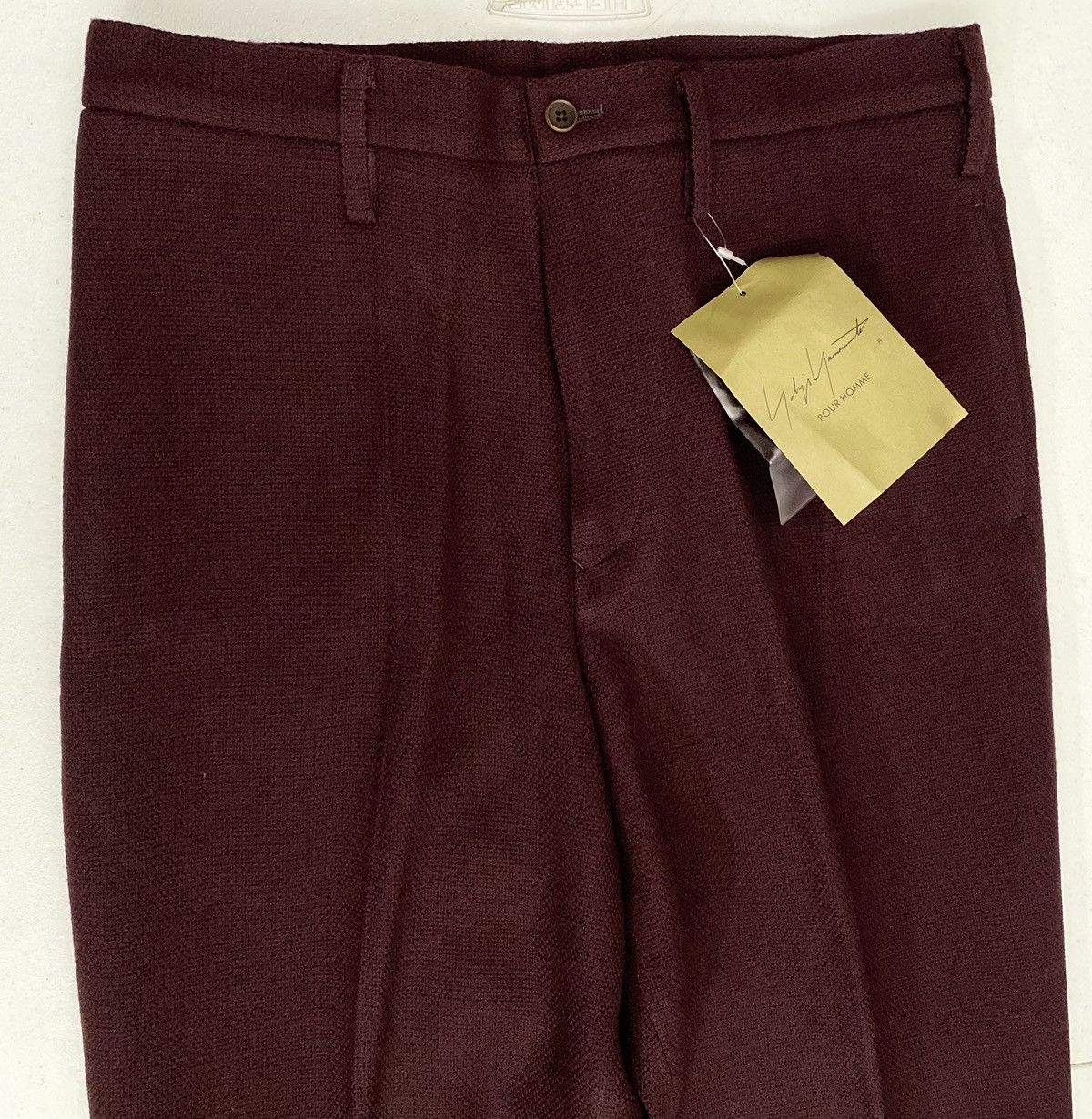 Yohji Yamamoto Yohji Yamamoto 🇯🇵 Dark Wine Crepe Wool Knit Trousers 34 NEW Size US 34 / EU 50 - 15 Thumbnail