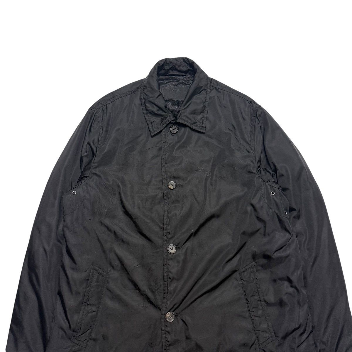 Prada Black Prada Nylon Overcoat Size US L / EU 52-54 / 3 - 3 Thumbnail