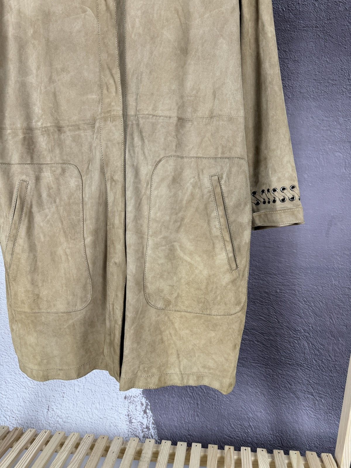 Designer MAX&MOI Paris brown goat suede leather jacket Size L / US 10 / IT 46 - 6 Thumbnail