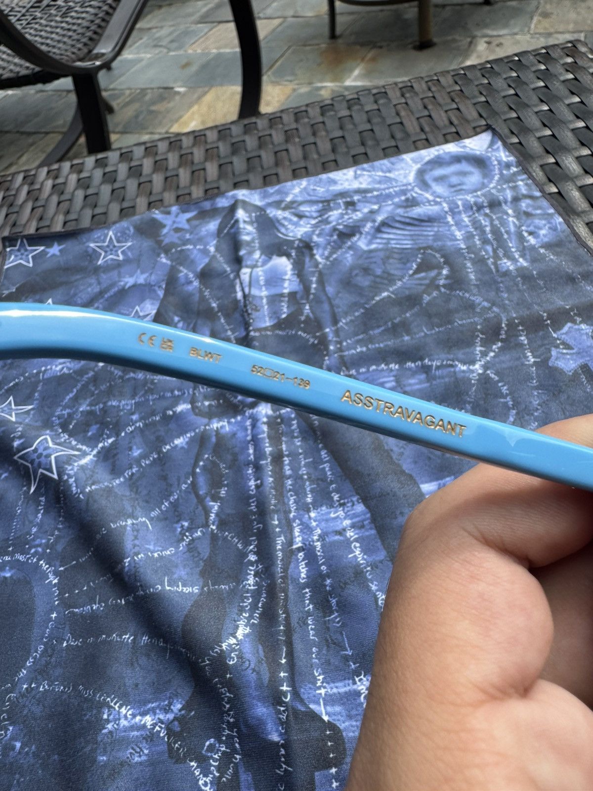 Chrome Hearts Rare Chrome Hearts Asstravagant Sunglasses Baby Blue Gold Size ONE SIZE - 5 Thumbnail