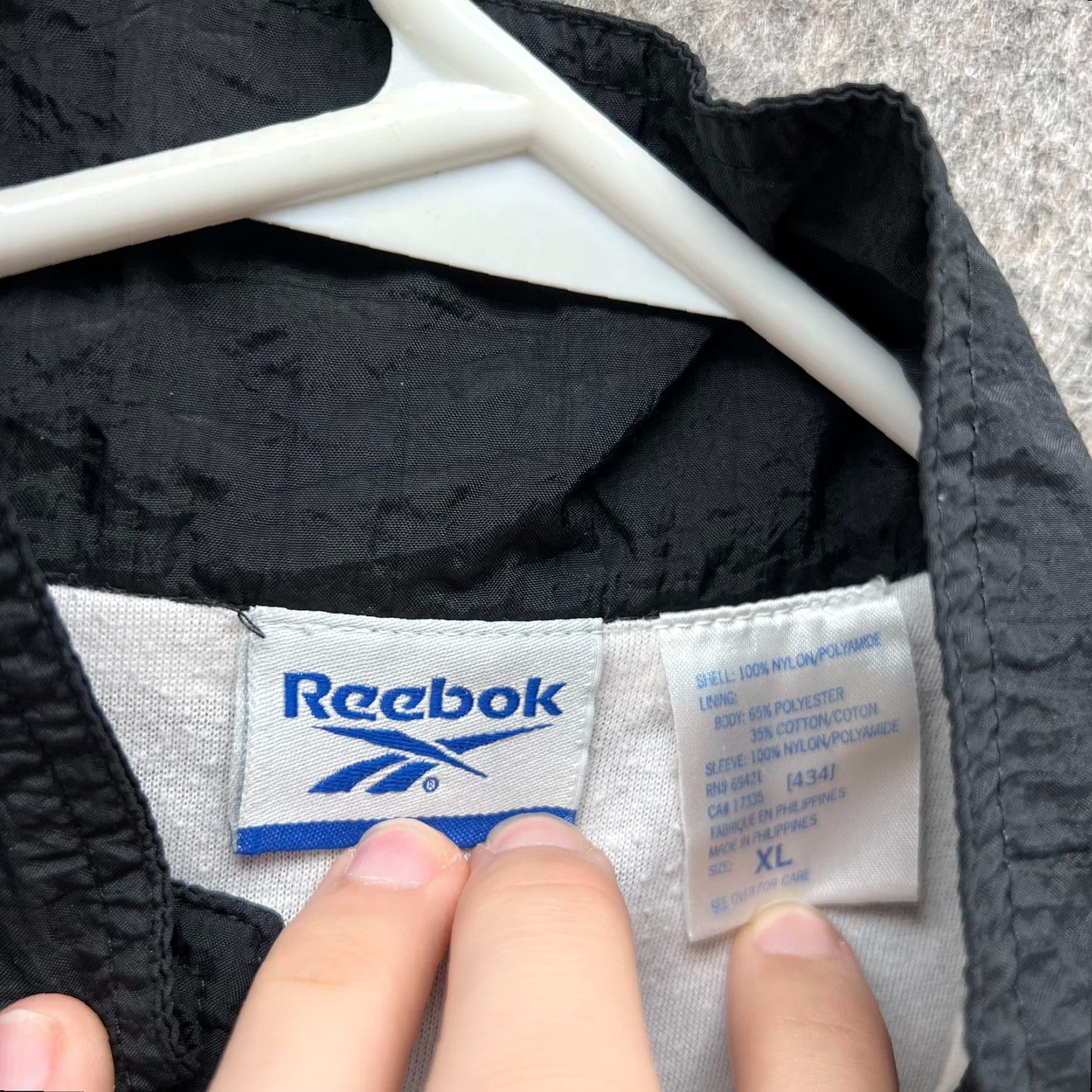Reebok VINTAGE Reebok Jacket Mens XL Black White Full Zip Windbreaker Bomber 90s Track Size US XL / EU 56 / 4 - 6 Thumbnail