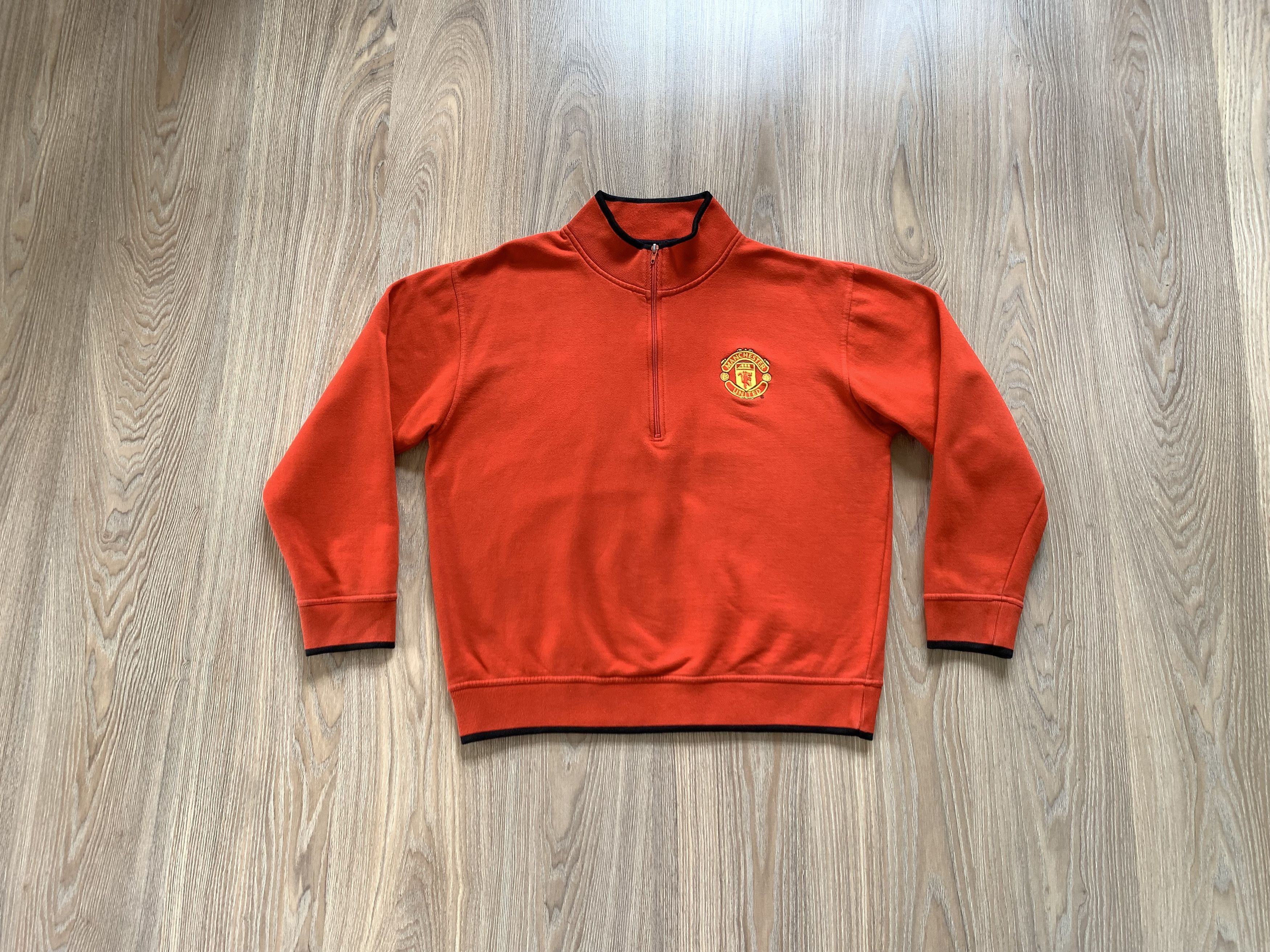 Vintage Vintage Manchester United 1/4 Zip Pullover Sweatshirt Size US L / EU 52-54 / 3 - 1 Thumbnail