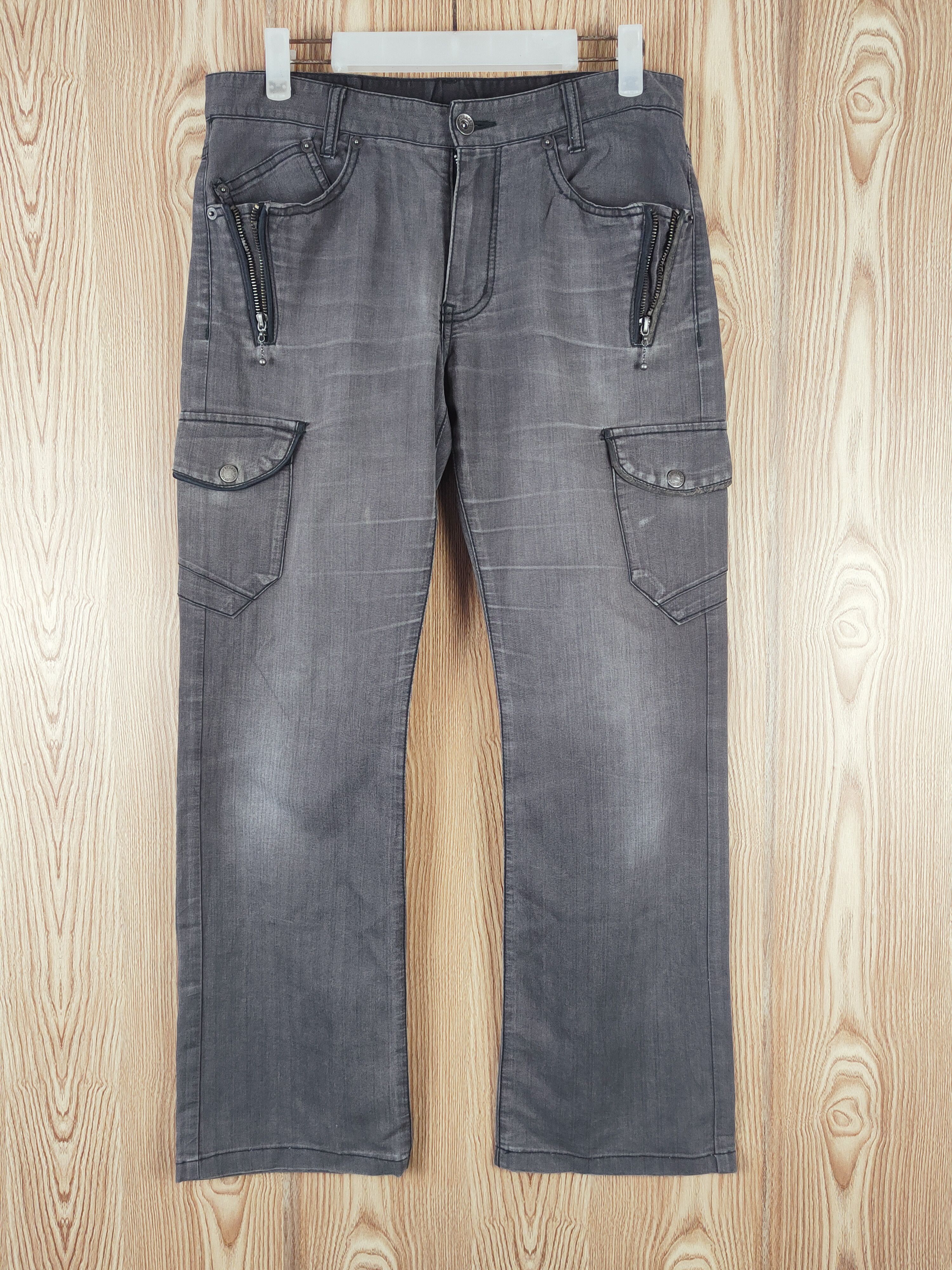 Japanese Brand × Vintage Rare Amorte Dark Gray Faded MultiTactical pocket CargoPant Size 31" - 1 Thumbnail