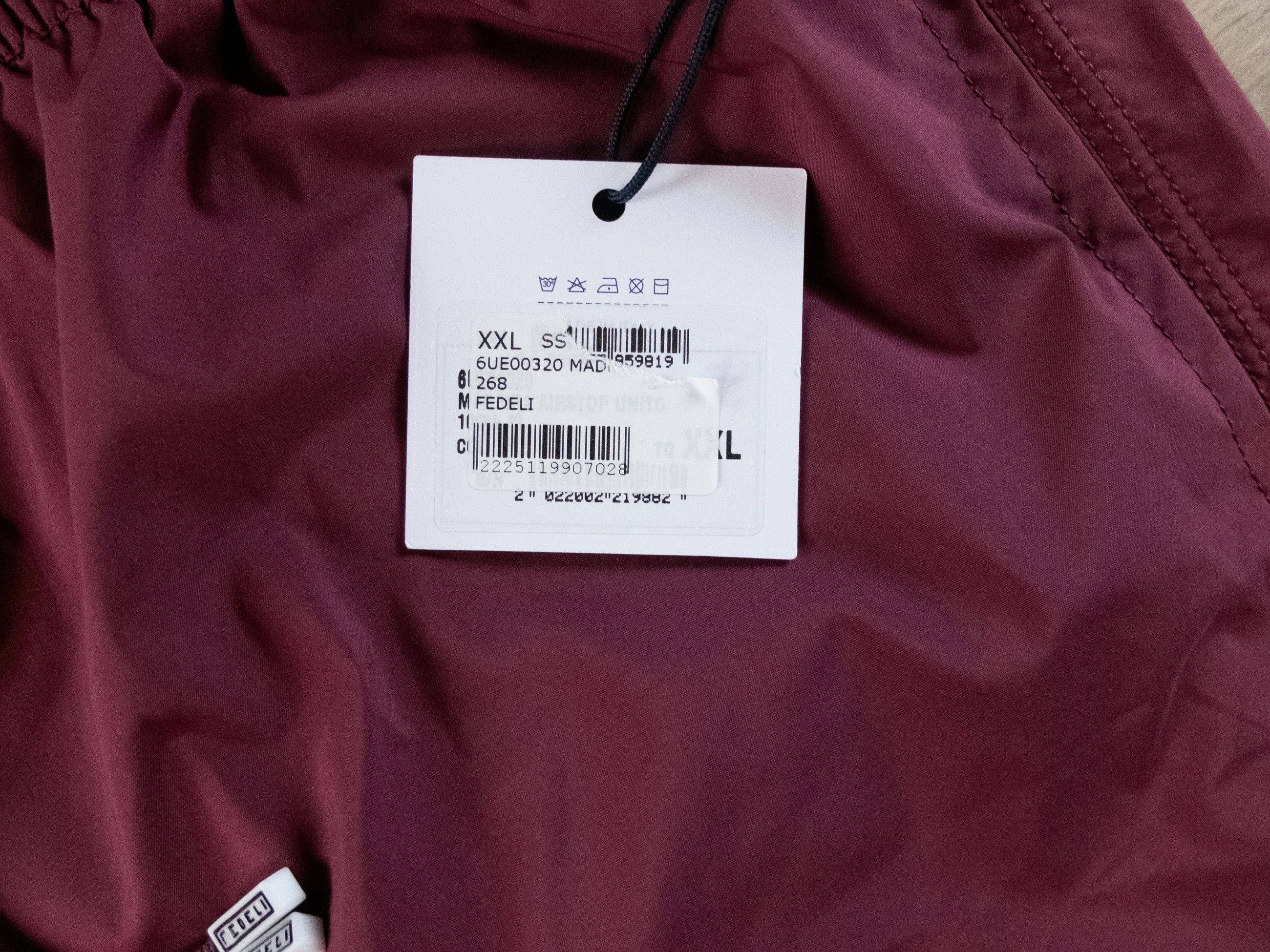 FEDELI solid burgundy swim shorts XXL authentic Italy