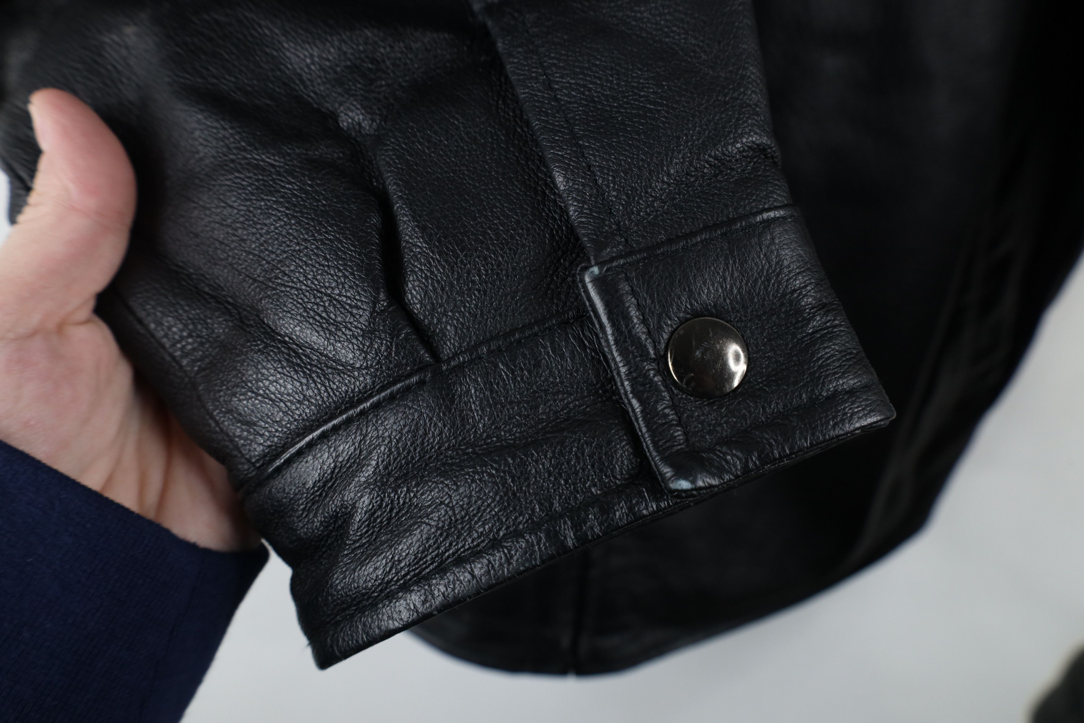 Vintage Vintage 90s Streetwear Quilted Leather Bomber Jacket Black Size US L / EU 52-54 / 3 - 5 Thumbnail