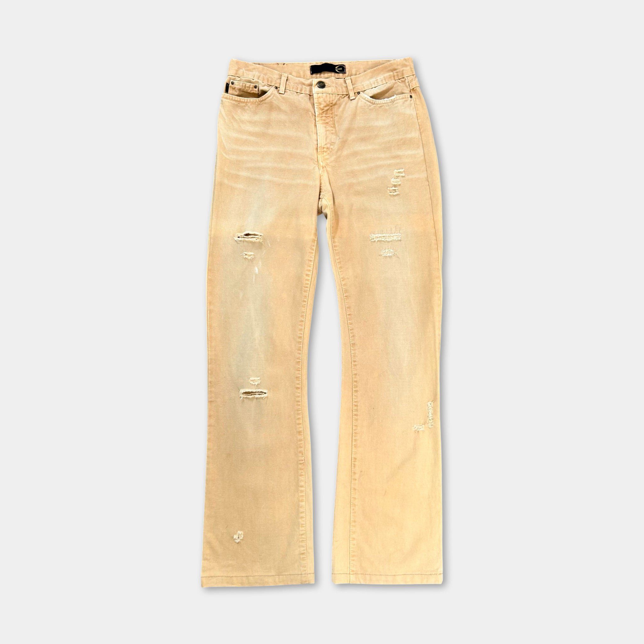 Other Just Cavalli Beige Distressed Jeans Size 24" / US 00 / IT 34 - 1 Thumbnail