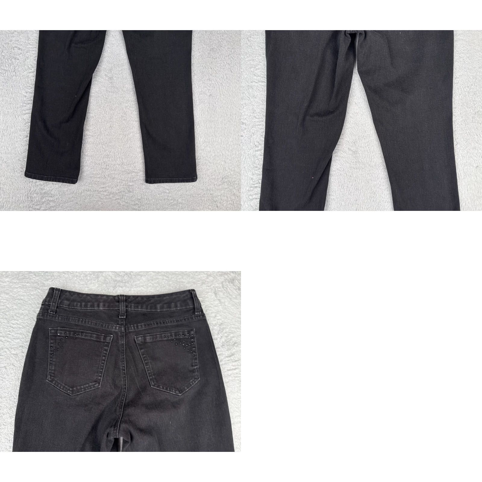 Jones New York Jones New York Jeans Womens 6P Black Lexington Straight Mid Rise Cotton 26x25 Size 28" / US 6 / IT 42 - 10 Thumbnail