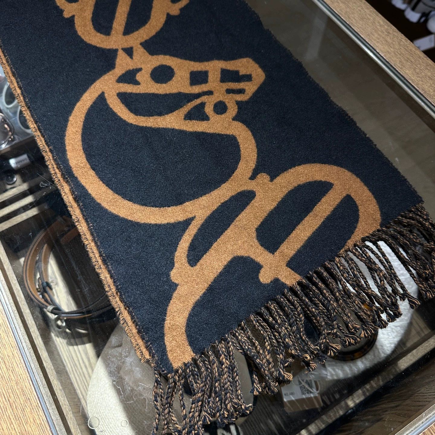 Hermes Hermès apr241 Horse 2-sided Tassel Cashmere Scarf 30x140cm Size ONE SIZE - 6 Thumbnail