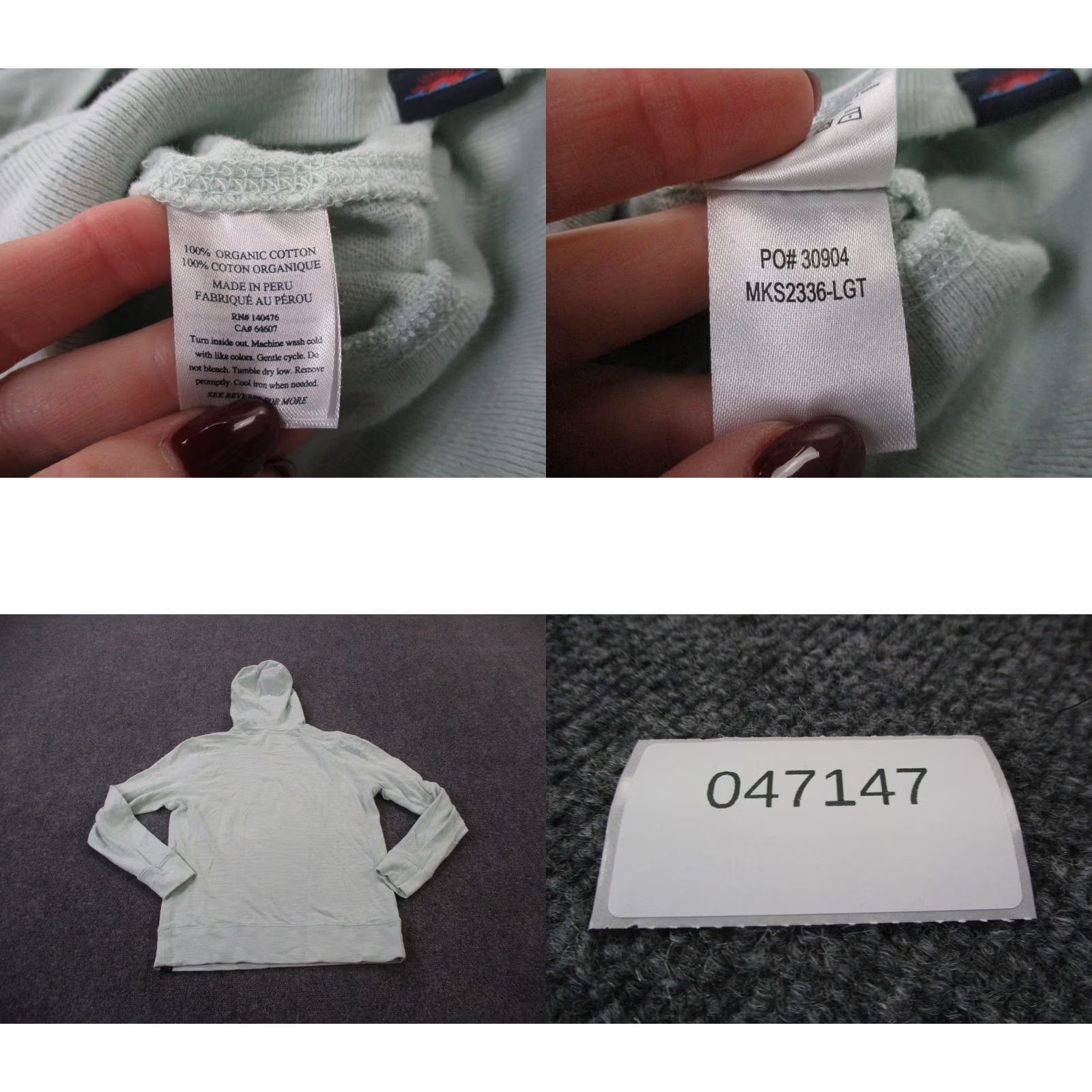 Faherty Faherty Hoodie Womens S Green Logo Pullover Knit Cotton Hooded Pockets V-Neck Casual Activewear Modern Outdoor Size S / US 4 / IT 40 - 8 Thumbnail