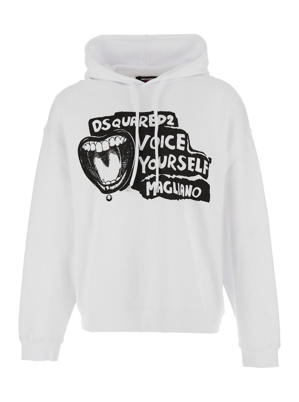 Dsquared2 'D2 x Magliano' White Hoodie with Drawstring Hood with Maxi Print on the Front in Cotton Man Size US L / EU 52-54 / 3 - 1 Thumbnail