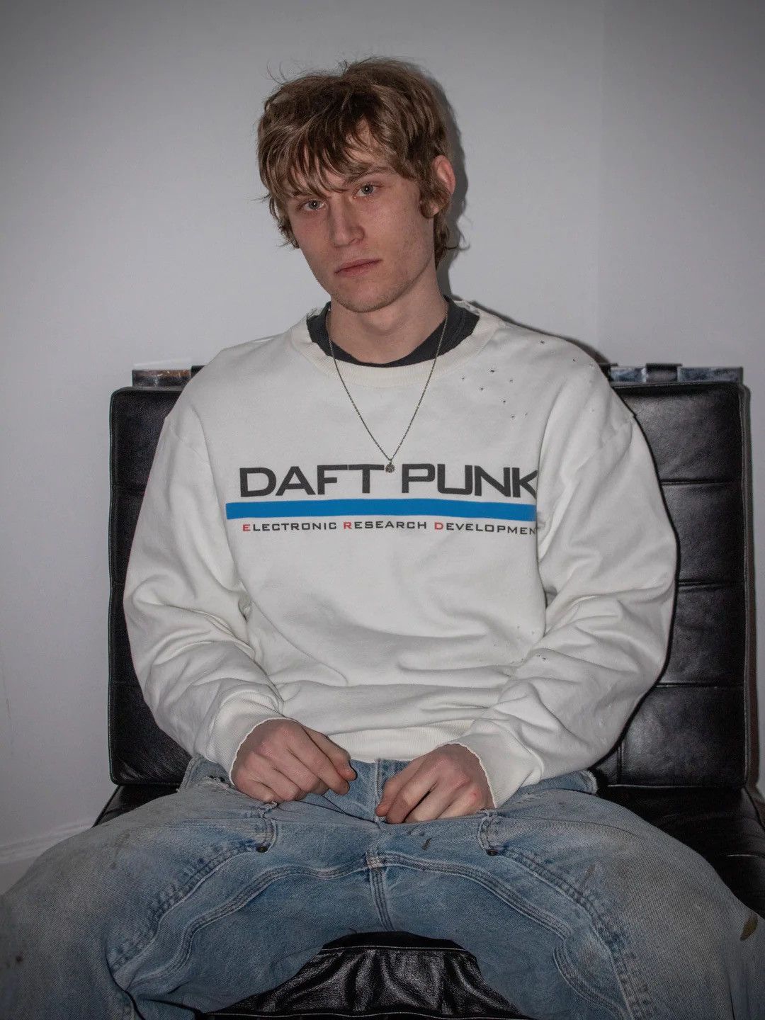 Enfants Riches Deprimes 🚭GRAIL🚭 1/25 DAFT PUNK "ELECTRONIC RESEARCH DEV" CREWNECK Size US XL / EU 56 / 4 - 3 Thumbnail