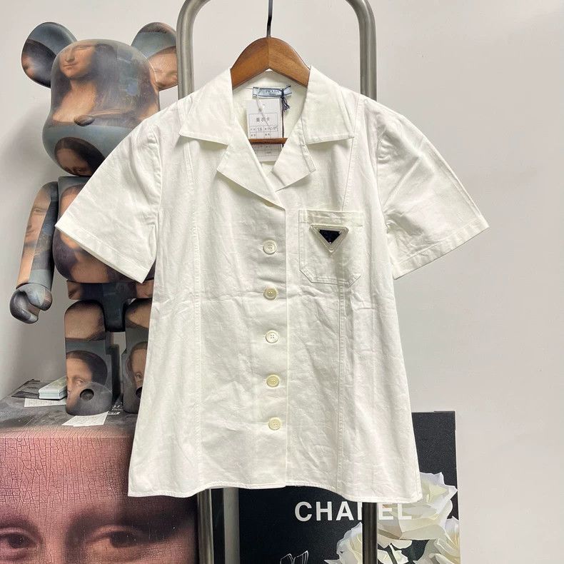 Prada Triangle Logo Short Sleeve Shirt - dmc