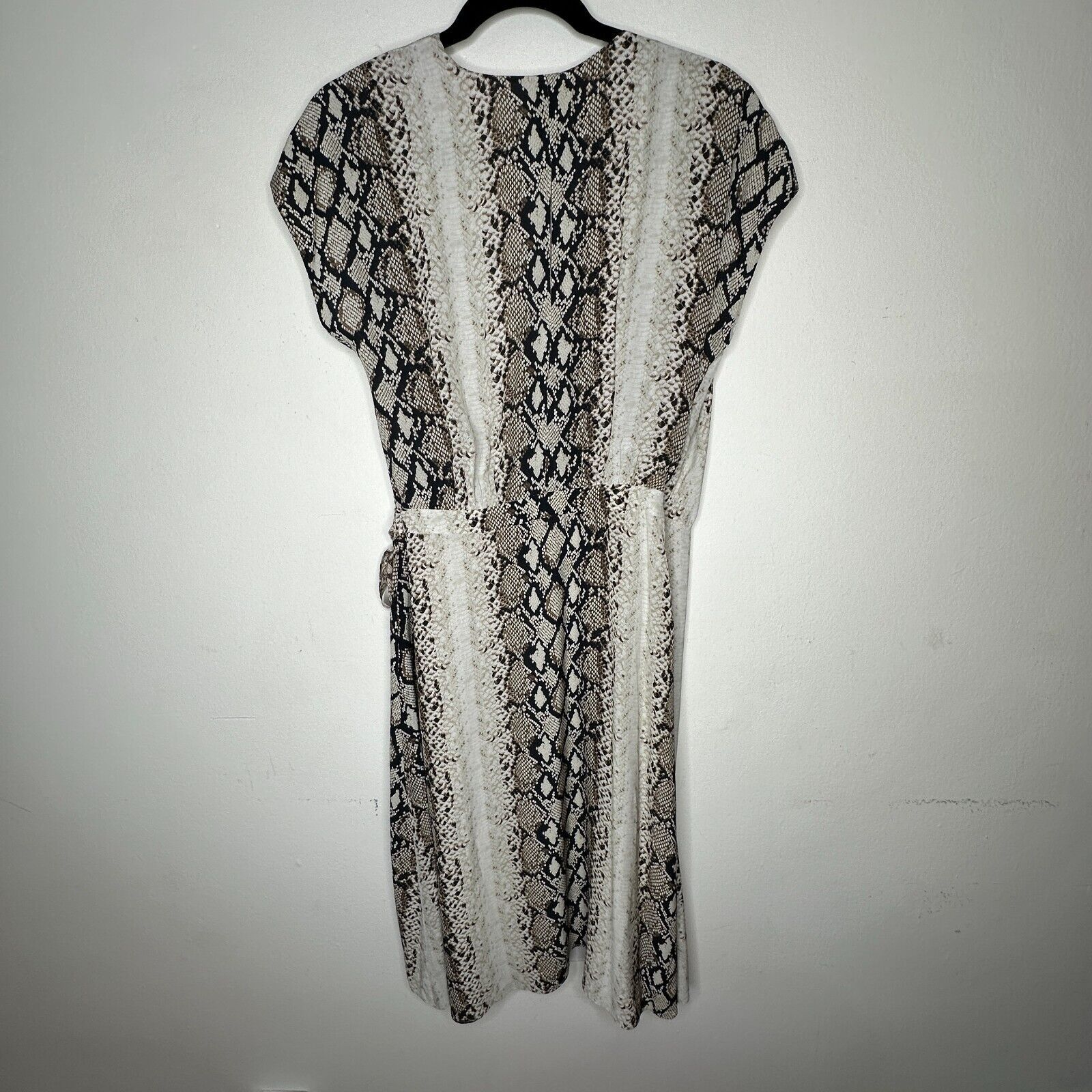 Joie Joie Porcelain Bethwyn C Snakeskin Wrap A-Line Dress SM Size S / US 4 / IT 40 - 7 Thumbnail