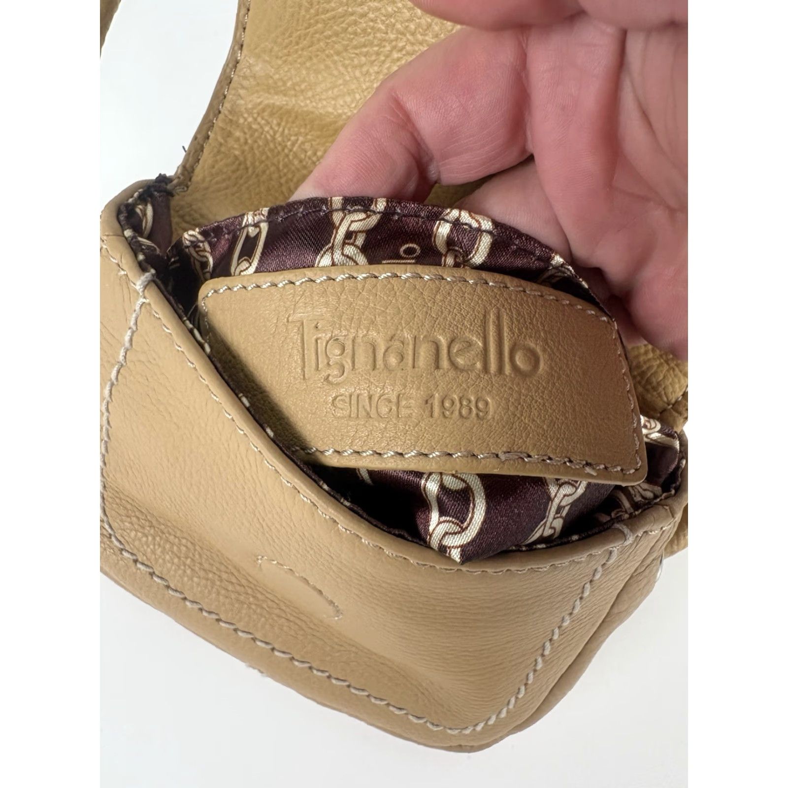 Vintage Tignanello Beige Genuine Leather Small Crossbody Bag Size ONE SIZE - 5 Thumbnail