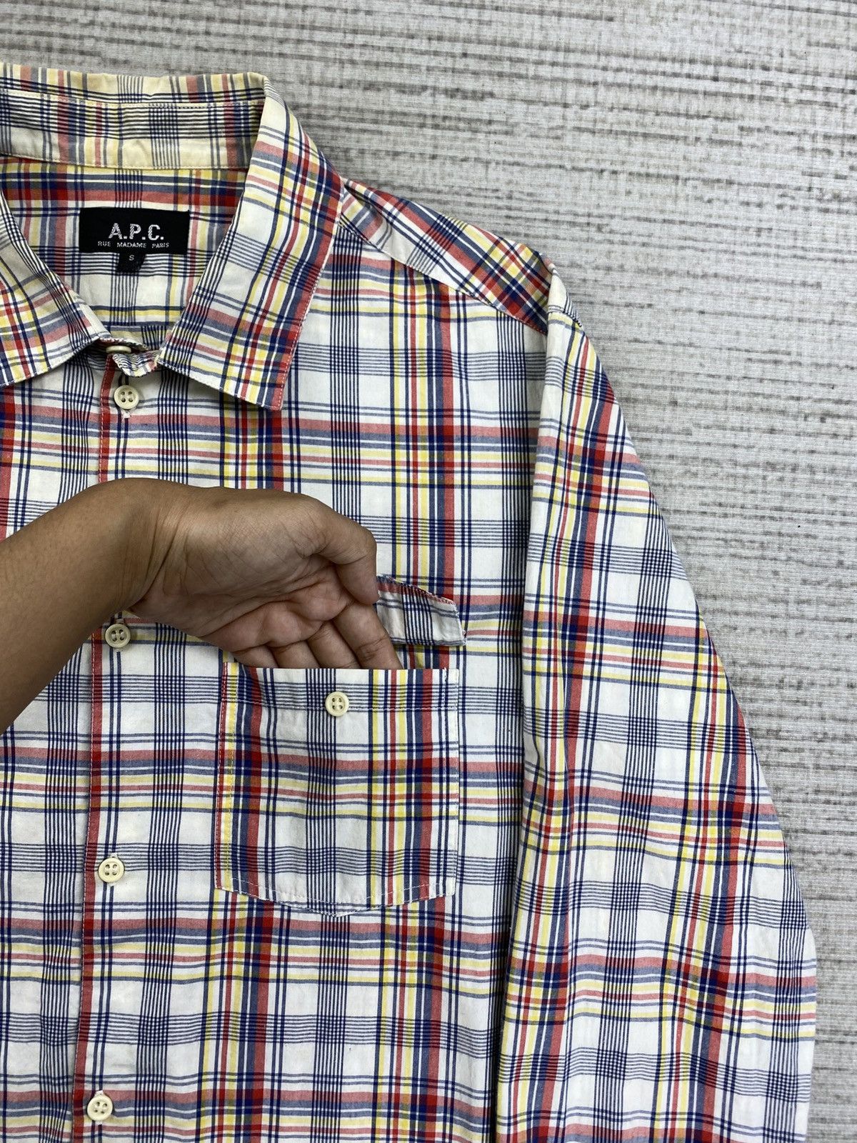 A.P.C. × Japanese Brand × Vintage Vintage A.P.C Checkered Button Ups Shirt Size US S / EU 44-46 / 1 - 6 Thumbnail