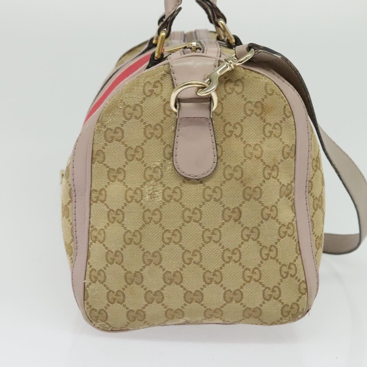 Gucci GUCCI GG Canvas Sherry Line Hand Bag Beige Gold Size ONE SIZE - 4 Thumbnail